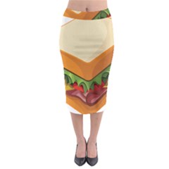 Sandwich Breat Chees Midi Pencil Skirt