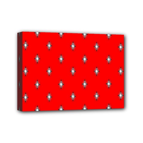 Simple Red Star Light Flower Floral Mini Canvas 7  X 5 