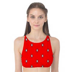 Simple Red Star Light Flower Floral Tank Bikini Top