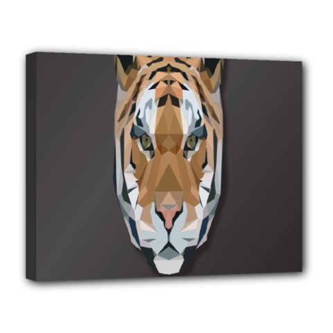 Tiger Face Animals Wild Canvas 14  X 11 