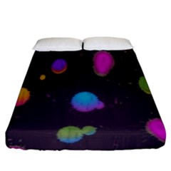 Spots Bright Rainbow Color Fitted Sheet (king Size)