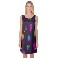 Spots Bright Rainbow Color Sleeveless Satin Nightdress by Alisyart