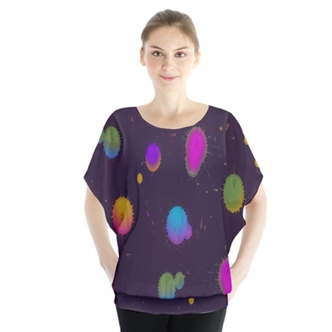 Spots Bright Rainbow Color Blouse by Alisyart