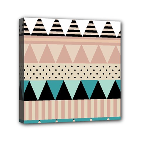 Triangle Wave Chevron Grey Mini Canvas 6  X 6 