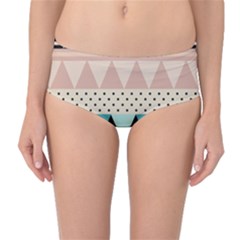 Triangle Wave Chevron Grey Mid-waist Bikini Bottoms