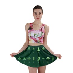 Ufo Alien Green Mini Skirt