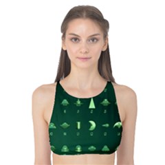 Ufo Alien Green Tank Bikini Top