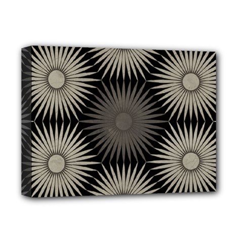 Sunflower Black White Deluxe Canvas 16  X 12  