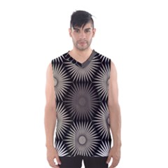 Sunflower Black White Men s Basketball Tank Top