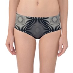 Sunflower Black White Mid-Waist Bikini Bottoms