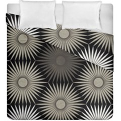 Sunflower Black White Duvet Cover Double Side (King Size)