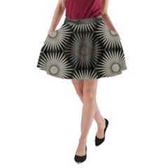 Sunflower Black White A-Line Pocket Skirt