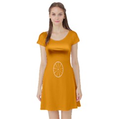 Lime Orange Fruit Fres Short Sleeve Skater Dress