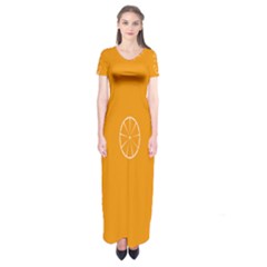 Lime Orange Fruit Fres Short Sleeve Maxi Dress