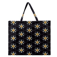 Background For Scrapbooking Or Other With Flower Patterns Zipper Large Tote Bag