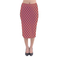 Hexagon Based Geometric Velvet Midi Pencil Skirt