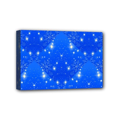 Background For Scrapbooking Or Other With Snowflakes Patterns Mini Canvas 6  X 4  by Nexatart