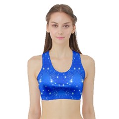 Background For Scrapbooking Or Other With Snowflakes Patterns Sports Bra With Border