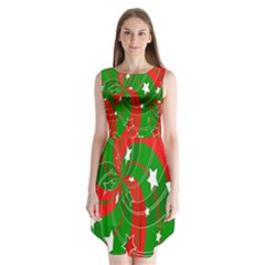 Background Abstract Christmas Sleeveless Chiffon Dress  