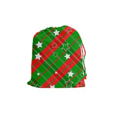 Background Abstract Christmas Drawstring Pouches (Medium) 