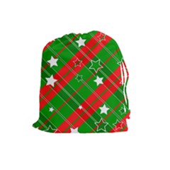 Background Abstract Christmas Drawstring Pouches (Large) 