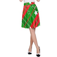 Background Abstract Christmas A-Line Skirt