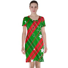 Background Abstract Christmas Short Sleeve Nightdress