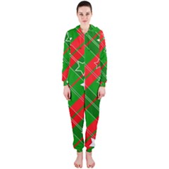 Background Abstract Christmas Hooded Jumpsuit (Ladies) 