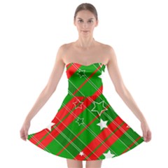 Background Abstract Christmas Strapless Bra Top Dress