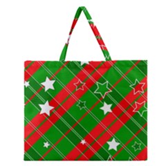 Background Abstract Christmas Zipper Large Tote Bag by Nexatart
