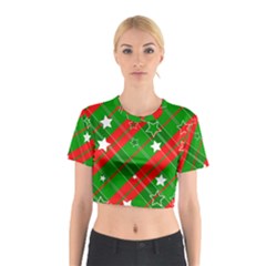 Background Abstract Christmas Cotton Crop Top