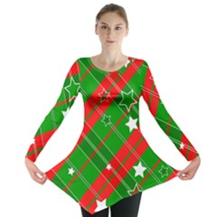 Background Abstract Christmas Long Sleeve Tunic 