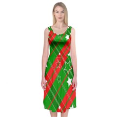 Background Abstract Christmas Midi Sleeveless Dress