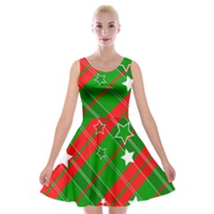 Background Abstract Christmas Velvet Skater Dress