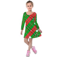 Background Abstract Christmas Kids  Long Sleeve Velvet Dress