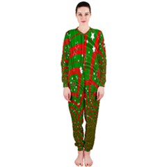 Background Abstract Christmas Pattern OnePiece Jumpsuit (Ladies) 