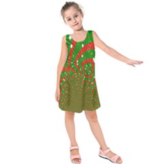 Background Abstract Christmas Pattern Kids  Sleeveless Dress