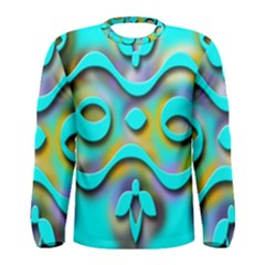 Background Braid Fantasy Blue Men s Long Sleeve Tee by Nexatart