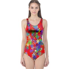 Background Celebration Christmas One Piece Swimsuit