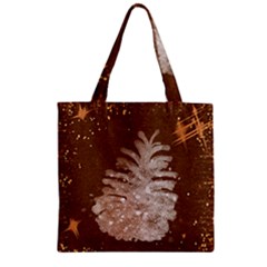 Background Christmas Tree Christmas Zipper Grocery Tote Bag by Nexatart