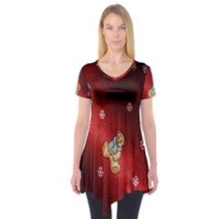 Background Fabric Short Sleeve Tunic  by Nexatart