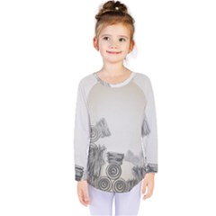 Background Retro Abstract Pattern Kids  Long Sleeve Tee