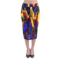 Banner Header Plasma Fractal Midi Pencil Skirt by Nexatart