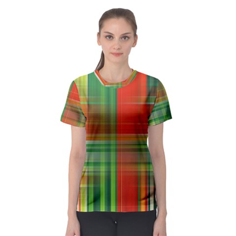 Background Texture Structure Green Women s Sport Mesh Tee by Nexatart