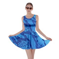 Background Tissu Fleur Bleu Skater Dress by Nexatart