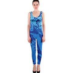 Background Tissu Fleur Bleu Onepiece Catsuit by Nexatart