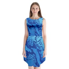 Background Tissu Fleur Bleu Sleeveless Chiffon Dress   by Nexatart