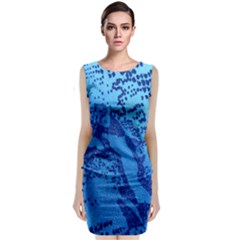 Background Tissu Fleur Bleu Sleeveless Velvet Midi Dress by Nexatart