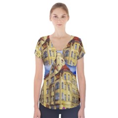 Berlin Friednau Germany Building Short Sleeve Front Detail Top by Nexatart