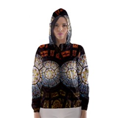 Black And Borwn Stained Glass Dome Roof Hooded Wind Breaker (women) by Nexatart